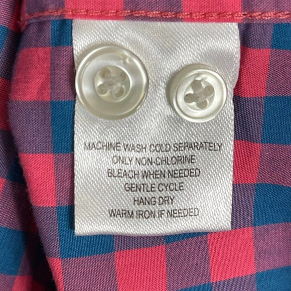 UNTUCKit‎ Shirt Adult Extra Large Red/Blue Long Sleeve Slim Fit Preppy Mens - Picture 8 of 10